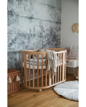Lettino Ovale 7in1 con Materasso - Naturale | Waldin