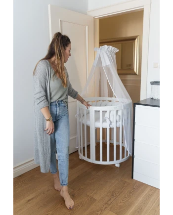 Lettino Ovale 7in1 con Materasso - Bianco | Waldin®