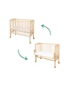 Lettino 2 in 1 con materasso - naturale