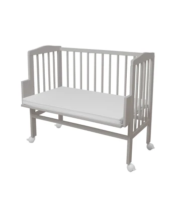 Lettino 2 in 1 con materasso - grigio