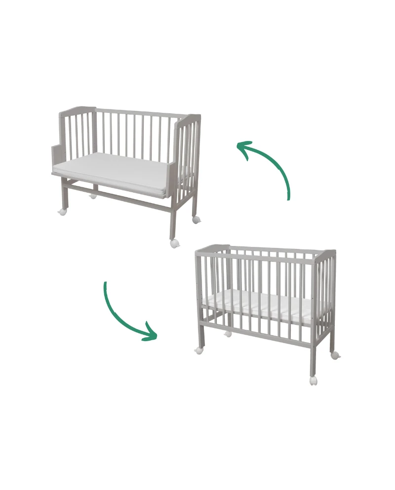 Lettino 2 in 1 con materasso - grigio Lettino 2 in 1 con materasso - grigio