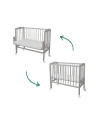 Lettino 2 in 1 con materasso - grigio