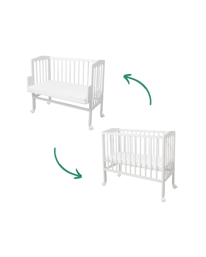 Lettino 2 in 1 con materasso - Bianco | Waldin Lettino 2 in 1 con materasso - Bianco | Waldin