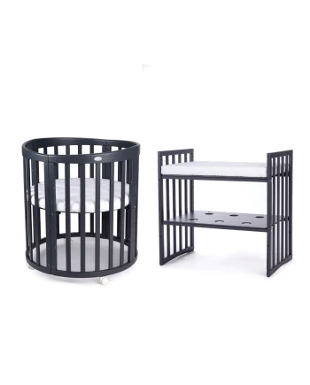 Lettino Ovale 7in1 con Materasso - Grafite