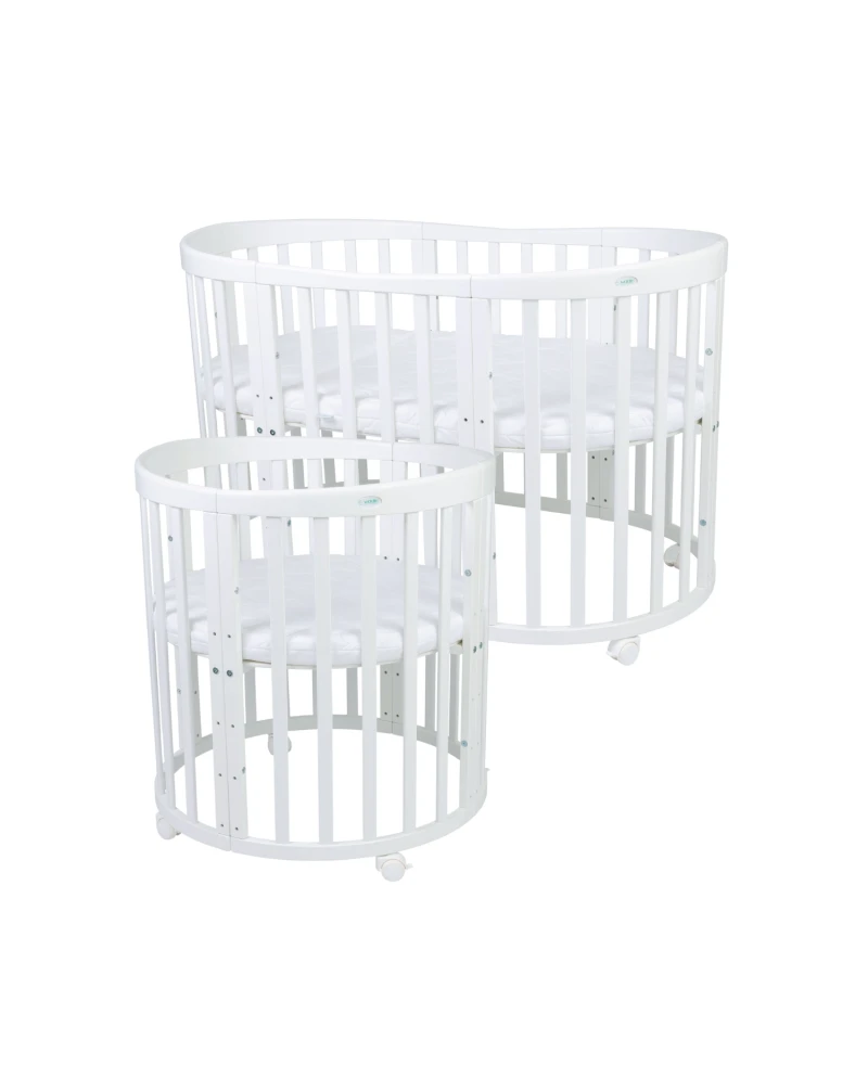 Lettino Ovale 7in1 con Materasso - Bianco | Waldin® Lettino Ovale 7in1 con Materasso - Bianco | Waldin®