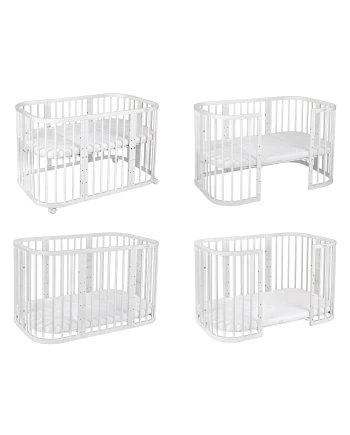 Lettino 7 in 1 con materasso Bianco | Waldin