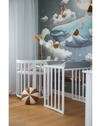 Set di lenzuolini in cotone per lettini ovali 7-in-1