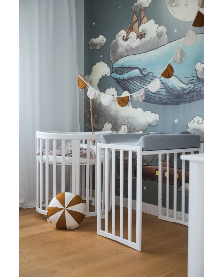 Set di lenzuolini in cotone per lettini ovali 7-in-1
