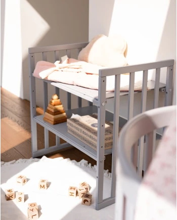 Lettino Ovale 7in1 con Materasso - Grigio | Waldin