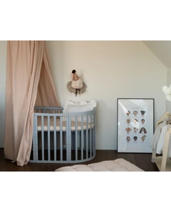 Waldin® Łóżeczko owalne 7w1, rośnie z dzieckiem. Zakup na lata!