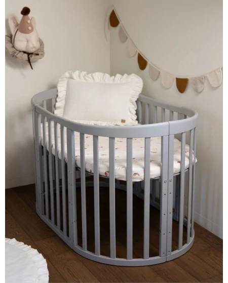 Lettino Ovale 7in1 con Materasso - Grigio | Waldin
