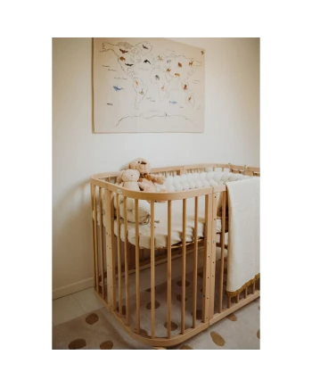 Lettino 7in1 con materasso - Naturale | Waldin