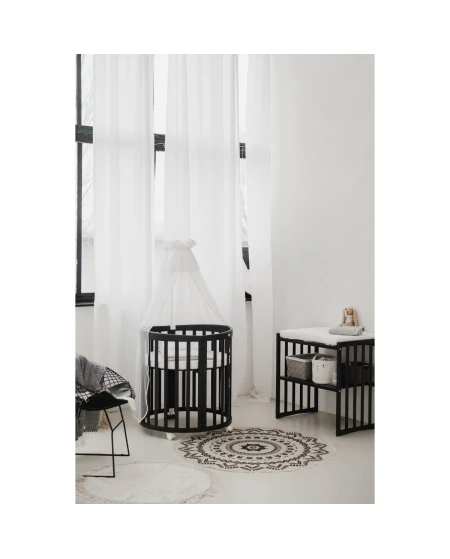 Lettino Ovale 7in1 con Materasso - Grafite | Waldin