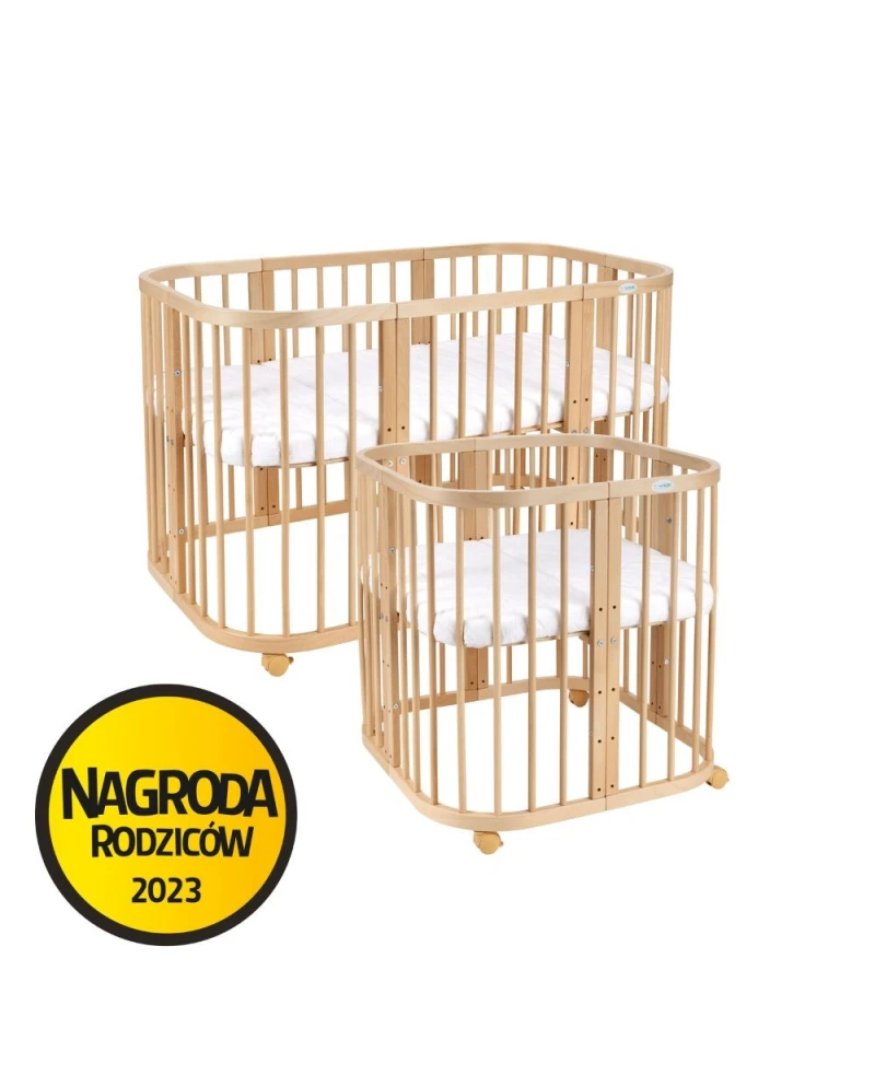 Łóżeczko dla dziecka w kolorze drewna 7 w 1 z materacem | Waldin Łóżeczko dla dziecka w kolorze drewna 7 w 1 z materacem | Waldin