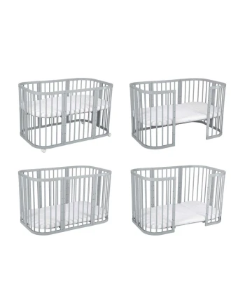 Lettino 7 in 1 con materasso Grigio | Waldin