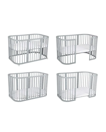 Lettino 7 in 1 con materasso Grigio | Waldin