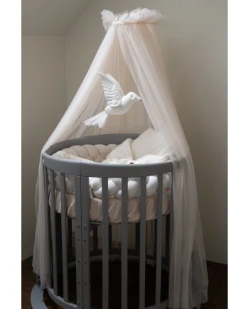 Baldacchino in tulle per lettino + supporto incluso - Champagne