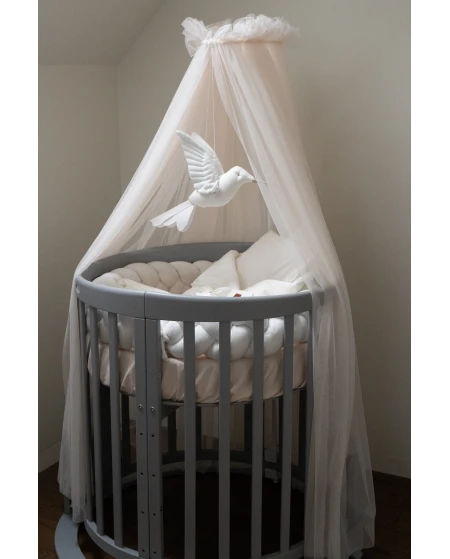 Baldacchino in tulle per lettino + supporto incluso - Champagne