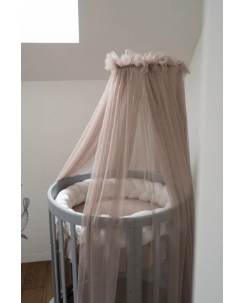 Baldacchino in tulle per lettino + supporto incluso - Taupe