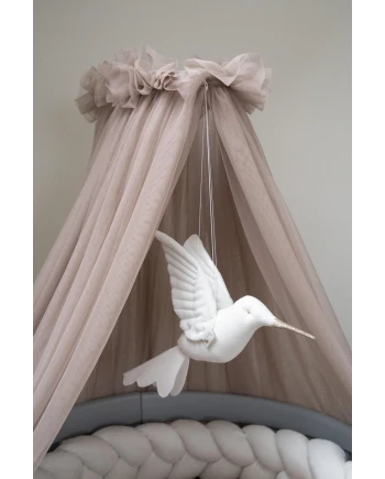Baldacchino in tulle per lettino + supporto incluso - Taupe