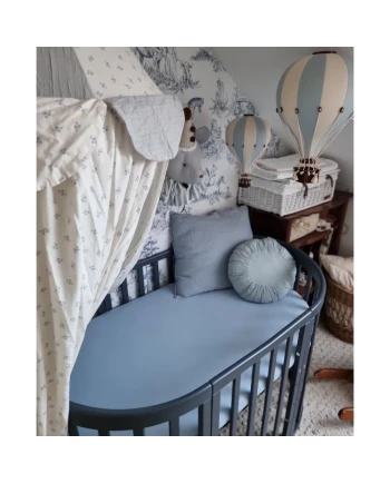 Lenzuolo con angoli in cotone biologico 124x73 cm – Ovale Blu | Waldin
