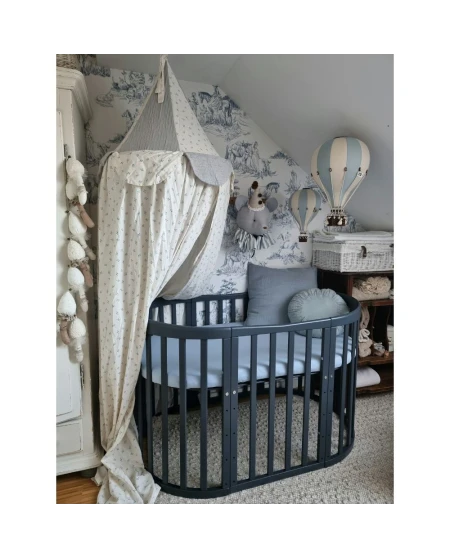Lenzuolo con angoli in cotone biologico 124x73 cm – Ovale Blu | Waldin