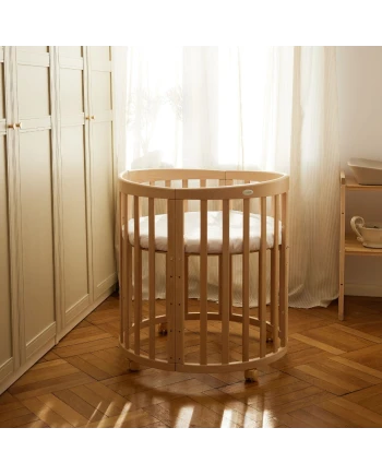 Lettino Ovale 7in1 con Materasso - Naturale | Waldin