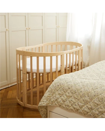 Lettino Ovale 7in1 con Materasso - Naturale | Waldin