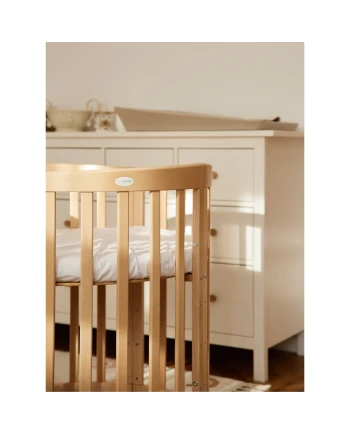 Lettino Ovale 7in1 con Materasso - Naturale | Waldin