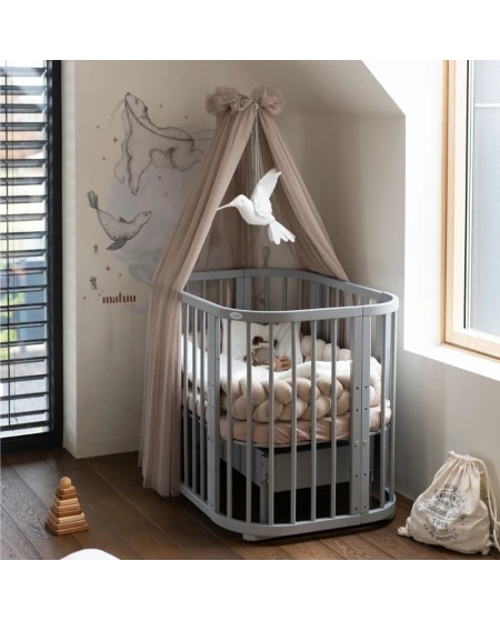 Lettino 5in1 con opzione materasso e culla - Grigio | Waldin