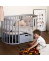 Waldin® Łóżeczko owalne 7w1, rośnie z dzieckiem. Zakup na lata!