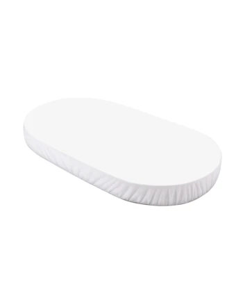 Lenzuolo con angoli in cotone biologico 123x73 cm – Ovale Bianco