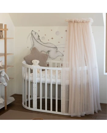 Baldacchino in tulle per lettino + supporto incluso - Beige