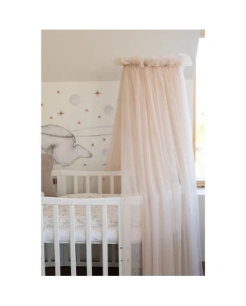 Baldacchino in tulle per lettino + supporto incluso - Beige