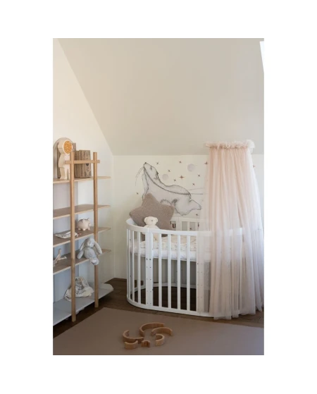 Baldacchino in tulle per lettino + supporto incluso - Beige