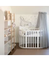 Baldacchino in tulle per lettino + supporto incluso - Grigio
