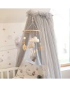 Baldacchino in tulle per lettino + supporto incluso - Grigio