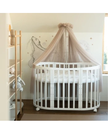 Baldacchino in tulle per lettino + supporto incluso - Taupe
