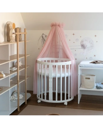 Baldacchino in tulle per lettino + supporto incluso - Rosa
