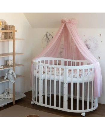 Baldacchino in tulle per lettino + supporto incluso - Rosa