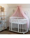 Baldacchino in tulle per lettino + supporto incluso - Rosa