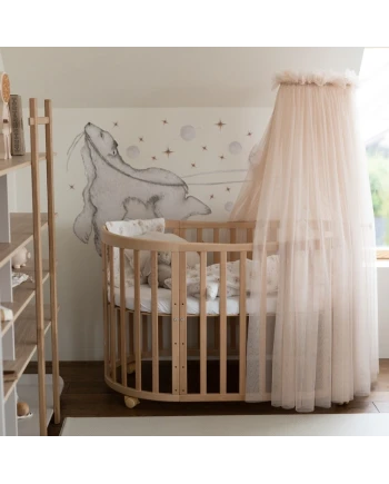 Baldacchino in tulle per lettino + supporto incluso - Beige