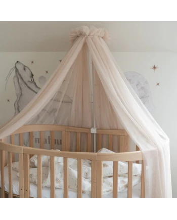 Baldacchino in tulle per lettino + supporto incluso - Beige
