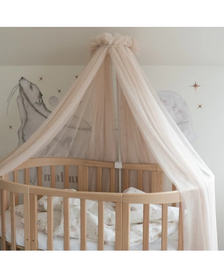 Baldacchino in tulle per lettino + supporto incluso - Beige