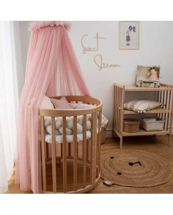 Baldacchino in tulle per lettino + supporto incluso - Rosa
