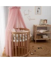 Baldacchino in tulle per lettino + supporto incluso - Rosa