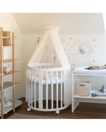 Baldacchino in tulle per lettino + supporto incluso - Champagne