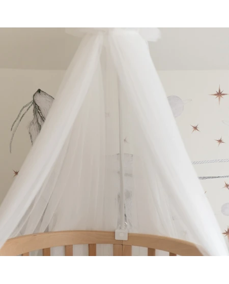 Baldacchino in tulle per lettino + supporto incluso - Ecru