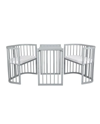 Lettino 7 in 1 con materasso Grigio | Waldin