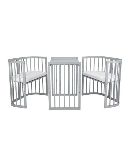 Lettino 7 in 1 con materasso Grigio | Waldin